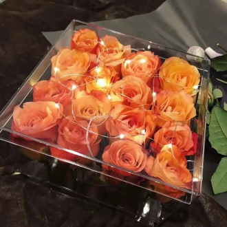 Acrylic Flower Box One Rose Box Small Boxes Valentine's Day Present Gift Box No Flowers
