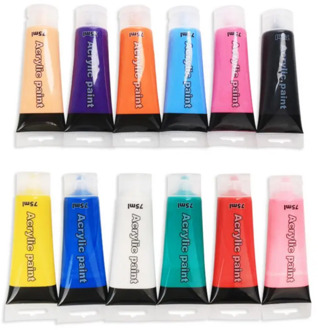 Acrylic Paint 12 Colors Refills Art Painting Single Wall Paint Graffiti Hand-painted Oil Paint