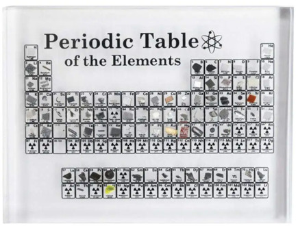 Acrylic Periodic Table Display With Real Elements Kids Teaching School Day Birthday Gifts Chemical Element Display Home Decor