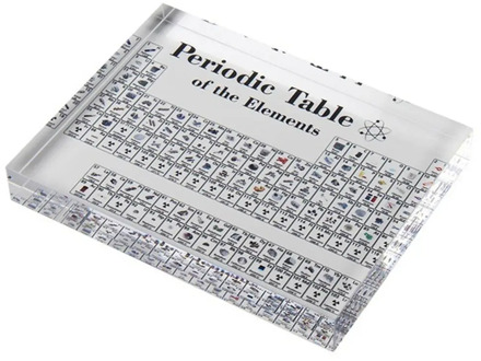 Acrylic Periodic Table Display With Real Elements Kids Teaching School Day Birthday Gifts Chemical Element Display Home Decor