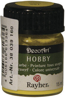 Acrylverf/hobbyverf geel 15 ml hobby materiaal - Hobbyverf