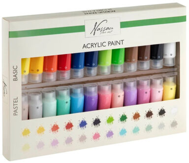 Acrylverf/hobbyverf set - 24x tubes van 22 ml - voor kinderen/volwassenen