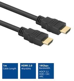 ACT AK3901 HDMI kabel 1 m HDMI Type A (Standaard) Zwart