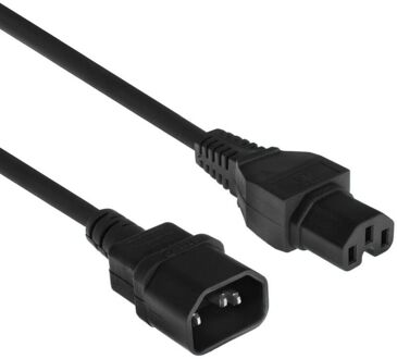 ACT C15 - C14 stroomkabel - 3x 1,00mm / zwart - 2 meter