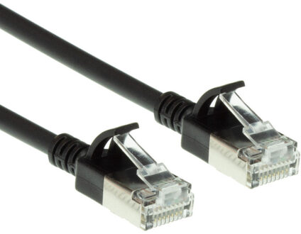 ACT FTP CAT6A Slimline 10 Gigabit Netwerkkabel - CU - 1 meter - Zwart