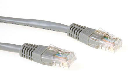 ACT Grijze 15 meter UTP CAT6 patchkabel met RJ45 connectoren