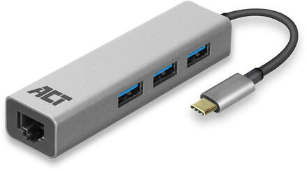 ACT USB-C 3-poorts hub met ethernet