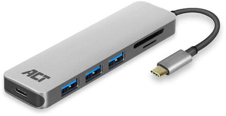 ACT USB-C 4-poorts usb hub met power delivery