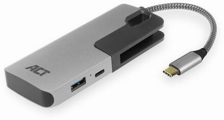 ACT USB-C Hub 3 port - cardreader - PD pass through - ACT AC7052