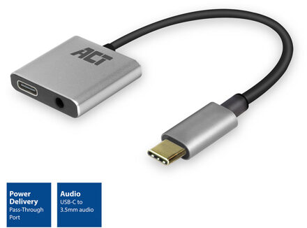 ACT USB-C naar 3,5mm adapter met power delivery