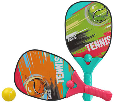 Actief speelgoed tennis/beachball/pickleball setje met print - Beachballsets Blauw