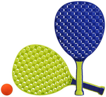 Actief speelgoed tennis/beachball setje blauw/groen - Beachballsets