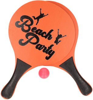 Actief speelgoed tennis/beachball setje oranje - Beachballsets