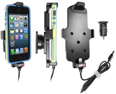 actieve houder met autolader/USB kabel voor Apple iPhone 5 - met skin