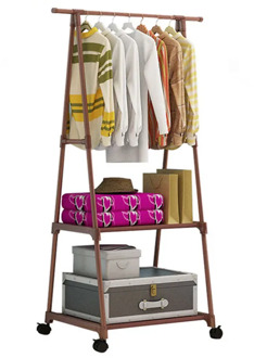 Actionclub Multifunction Triangle Simple Coat Rack Stainless Steel Removable Clothes Hanging Hanger Floor Stand Coat Rack Wheels