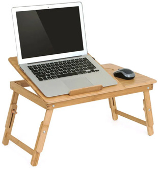 Actionclub Nature Bamboo Laptop Table Simple Computer Desk With Fan For Bed Sofa Folding Adjustable Laptop Desk On The Bed