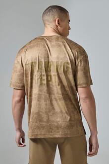 Active Oversized Camo Training Dept T-Shirt, Brown - L