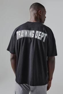 Active Oversized Training Dept T-Shirt Met Print, Black - XS
