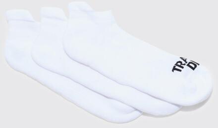 Active Training Dept Cushioned Trainer 3 Pack Socks, White - ONE SIZE