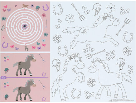 Activiteiten Placemat Happy Horses (6st) Multikleur - Print