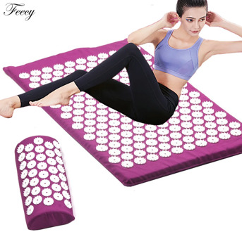 Acupressure Massager Mat Set Back Body Foot Cushion Massage Pad Relieve Stress Pain Shakti Acupuntura Yoga Spike Mat with Pillow