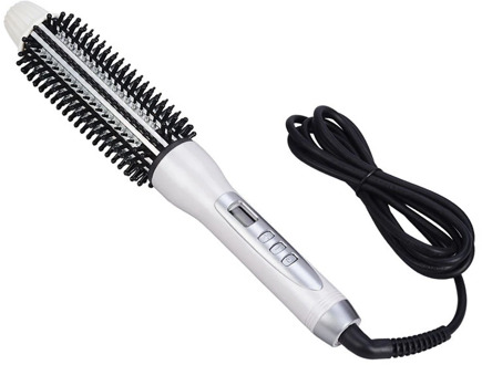 AD-22Mm Us Plug Professional Ceramic Hair Curler Straightener Hot Heat Comb Electric Lcd Hair Brush Curling Comb Round Lar