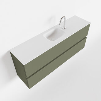 ADA 120cm toiletmeubel army. LEX wastafel talc midden 1 kraangat