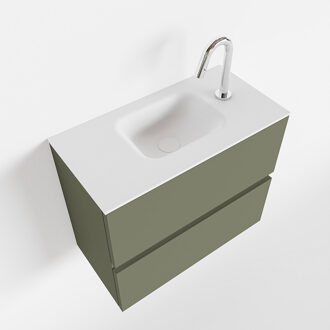 ADA 60cm toiletmeubel army. LEX wastafel talc midden 1 kraangat