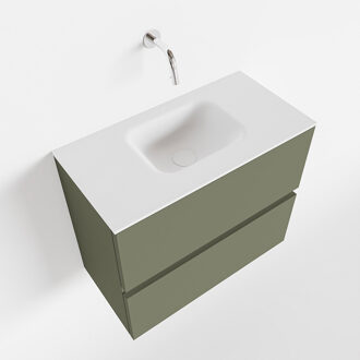 ADA 60cm toiletmeubel army. LEX wastafel talc midden zonder kraangat