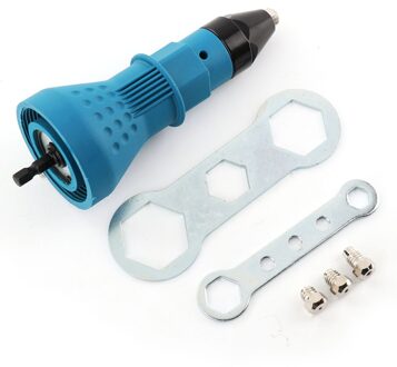 Adapter Klinknagel Multifunctionele Draadloze Klinken Nail Gun Tool Elektrische Klinknagel Adapter Boor Adapter Blauw