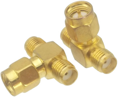 Adapter SMA male plug to 2x SMA female jack T Splitter RF COAXIAL Connector