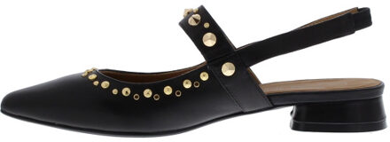 Adara slingback studs | dames | maat: | leer Zwart - 38
