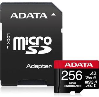 Adata High Endurance microSDXC-geheugenkaart met adapter AUSDX256GUI3V30SHA2-RA1 - 256 GB