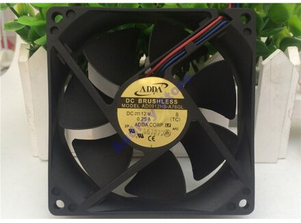 Adda 9 Cm 9025 12V 0.25A AD0912HB-A76GL A70GL Dubbele Kogellager Fan 3600 Rpm 63.6CFM Air Blower 3 draad
