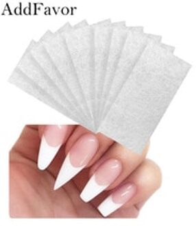 Addfavor 20 stks/pak Zijde Glasvezel Nail Extension Gereedschap UV Gel Gebouw Vorm Fiber Sticker Franse Acryl Manicure Salon Tips