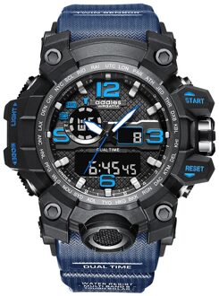 Addies/Aidis Elektronische Horloge Mannen Outdoor Multi-Functionele Sport Waterdichte Student Horloge Mannen Horloges Blauw