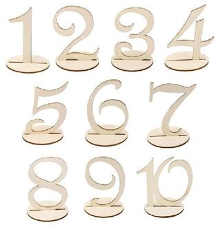 Adeeing Bruiloft Feestartikelen 1 om 10 Houten Tafel Nummers met Ronde Houder Base voor Thuis Decoratie Catering Receptie