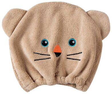 Adeeing Microfiber Haar Tulband Douche Cap Snel Droog Haar Douche Hoed Gewikkeld Handdoek Badmuts Badkamer Accessoires bruin