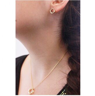 Adelise oorbellen - Oostenrijks kristal - maat Wit & Goud