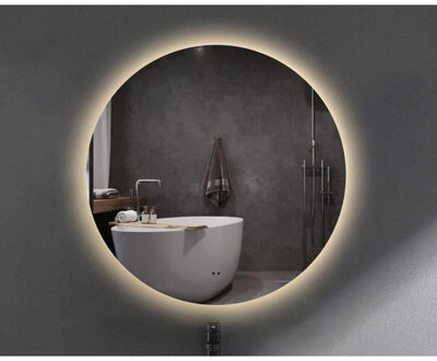 Adema Circle badkamerspiegel rond diameter 80cm met indirecte LED verlichting met spiegelverwarming en touch schakelaar