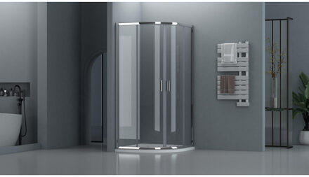 Adema Dawn Douchecabine - 80x80x185cm - kwartrond - chroom SW1381728