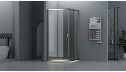 Adema Dawn Douchecabine - 90x90cm - vierkant - goud mat SW1381741 Mat goud