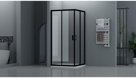 Adema Dawn Douchecabine - 90x90x185cm - vierkant - zwart mat SW1381739