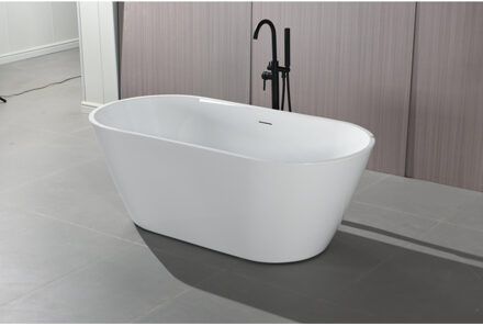 Adema Quattro vrijstaand bad - 180x80x58cm - met afvoer - acryl - glans wit 6100 Wit glans
