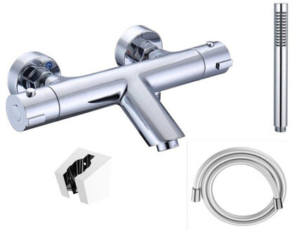 Adema Sparkle 2.0 thermostatische bad-/douchekraan - staafhanddouche en houder - incl. doucheslang - chroom SW696250 / SW496806 / SW496819 / SW496810