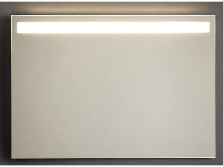 Adema Squared 2.0 badkamerspiegel 100x70cm met bovenverlichting LED met sensor schakelaar SW10-100 Zilver mat