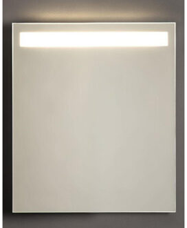 Adema Squared 2.0 badkamerspiegel 60x70cm met bovenverlichting LED met sensor schakelaar SW10-60 Zilver mat