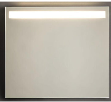 Adema Squared 2.0 badkamerspiegel 80x70cm met bovenverlichting LED met sensor schakelaar SW10-80 Zilver mat