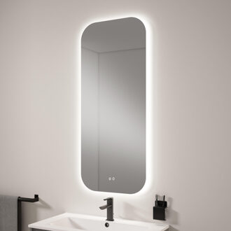 Adema Vygo spiegel - 120x50x2cm - spiegelverwarming en verlichting - ronde hoeken 71972 Glas