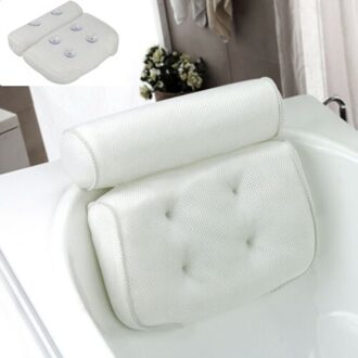 Ademend 3D Mesh Spa Bad Kussen Met Zuignappen Nek En Rug Ondersteuning Spa Kussen Voor Thuis Tub badkamer Accessoires